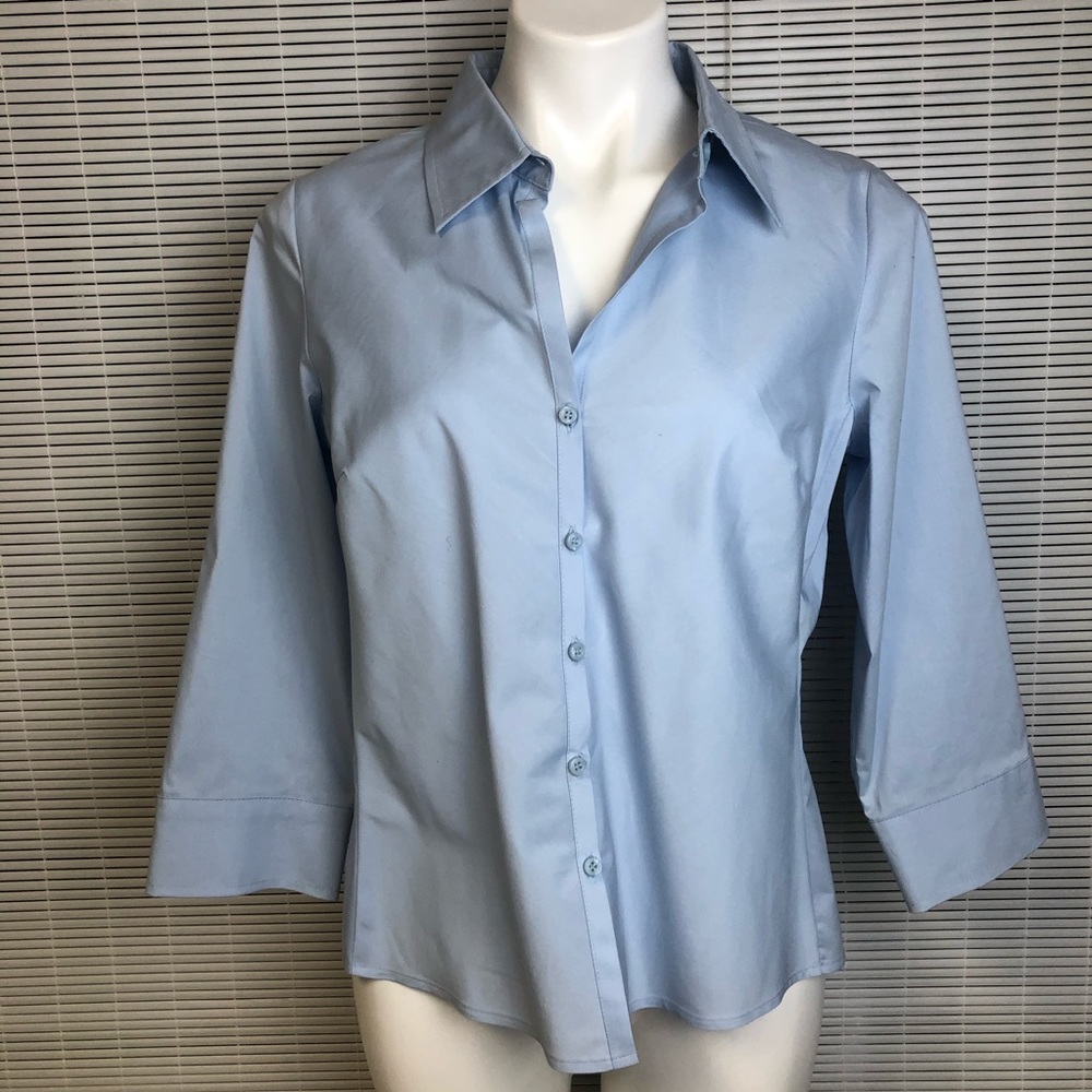 Light Blue Button Down Business Work Shirt Top NWT